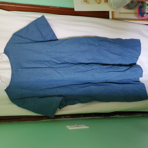 Vintage 90s Embroidered Lighthouse Denim Dress - Picture 8 of 9